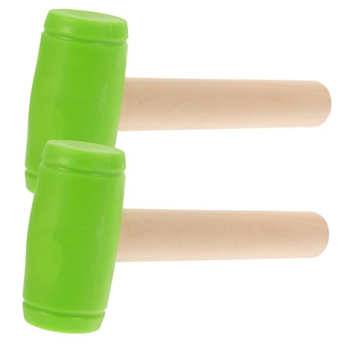 Warmhm 2 Stück für vorgeben Kinderspielzeug Babyspielzeug Kleinkind Hammerschlagspielzeug Spielzeughammer Hammer Schlaghammer Kleine Hammerspielzeug hölzern Grün von Warmhm