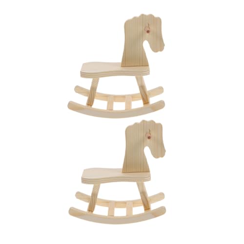 Warmhm 2 Stücke Montagemodellspielzeug Schaukelpferd Figur Lehrreich Bauen Mini Bausätze Kind Dekoration Malerei Pferdefiguren-bastelset Bausatz Hölzern Khaki von Warmhm