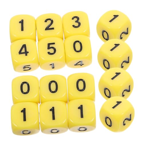 Warmhm 20 Stück 6 Lehrmittel Für Mathe- Farkle Farbige Buchstabenwürfel Fahrrad Würfelspiele Sechsseitige Mini- - Ungewöhnliche Acryl Yellow von Warmhm