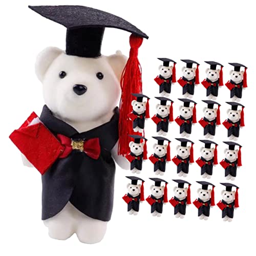 Warmhm 20 Stück Abschlussfeier der Puppe kleine Abschluss-Plüschtiere Plüsch-Abschlusspuppen Mini-Bär-Plüsch abschlussgeschenk gefüllter Blumenstrauß abschluss ausgestopfter bär Polyester von Warmhm