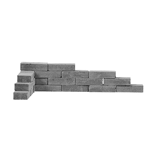 Warmhm 20 Stück Baumodellbausteine Winzige Ziegel Bausteine Dekoration Miniaturbaustein Landschaft Ziegelmodell Mauer Ziegelmodell Puppenhaus Ziegelwand Ton Grau von Warmhm
