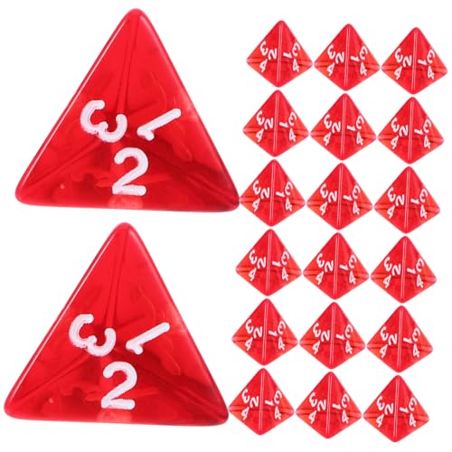 Warmhm 20 Stück Dekorative Würfel Acrylwürfel 4-seitig Zahlenwürfel Tischspiel Würfel Partyzubehör von Warmhm