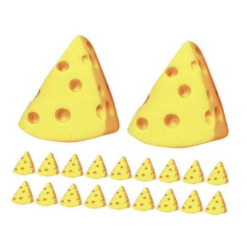 Warmhm 20 Stück Falsches Käse Miniatur-puppenhauszubehör Miniatur-Lebensmittel-käse- Käsedekorationen Spielzeugkäse Käsespielzeug Miniatur-küchenkäse Mini-käse Plastik Yellow von Warmhm