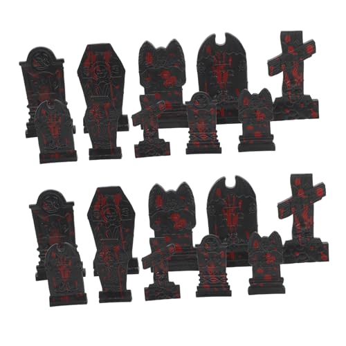 Warmhm 20 Stück -Grabsteindekoration The Hallow Halloween dekorative zã¤UNE geisterhäuser Creeps Grabsteinfiguren klein Miniatur Grabstein im Freien Grabstein Requisiten Plastik von Warmhm