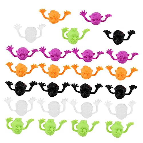 Warmhm 20 Stück Halloween Fingerkappen mit Geisterkopf Kreative Finger Requisiten Zufällige Farben für Gruselige Partys und Dekoration Zufällige Farbe von Warmhm