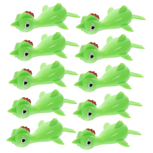 Warmhm 20 Stück Katapult-Küken- Kuscheltier Huhn Hühnerzubehör Huhn Cartoon-Huhn- elastisches Hühnchenspielzeug Mini-Huhn Vinyl Green von Warmhm