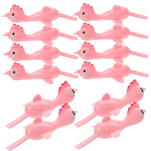 Warmhm 20 Stück Katapult-küken- Hühnerzubehör Elastisches Hühnchenspielzeug Kuscheltier Huhn Mini-Huhn Cartoon-Huhn- Huhn Rosa Vinyl von Warmhm