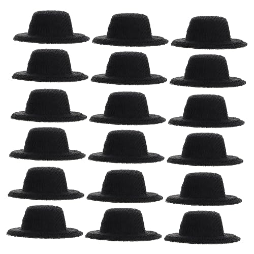 Warmhm 20 Stück Mini-Hut Miniatur-filzhüte Zubehör Miniaturhut Mini-hüte Winzig Miniaturhüte Zum Basteln Kleiner Spielzeughut Minihüte Zum Basteln Miniatur Formeller Hut Unser Black Stoff von Warmhm