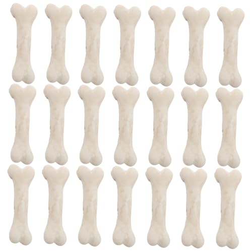 Warmhm 20 Stück Mini-knochenmodell Deko Falsche Knochen Miniatur-Skelett Mini-Skelette Mini-Knochen Zum Basteln Knochenfüller Winzige Skelette Skelett Beige Harz von Warmhm