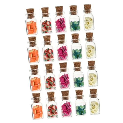 Warmhm 20 Stück Miniaturglasdekor für kinderspielzeug spielsachen für raumdeko spielzeuge für Mikro-Layout-Dekorationen Dolly House Obstkrug Essensspielset von Warmhm