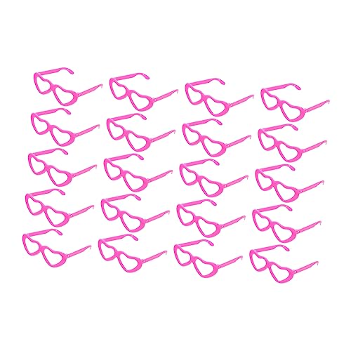 Warmhm 20 Stück Puppenbrille Puppenkleidung Babypuppen Mini-brillenpuppen Gefälscht Puppenautositz Mädchenpuppe Puppengläser Dekore Brille Mein Leben Puppenzubehör Plastik Rosa von Warmhm