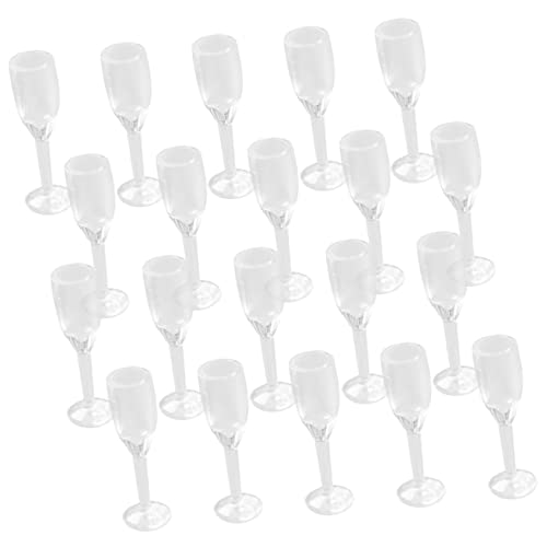 Warmhm 20 Stück Puppenhaus Trinken Deckel Party Kaffeetasse Behälter Puppe Weinbecher Mini- - Miniaturkelche Mini-Brille Miniaturbrille Mikro-landschaftskelch Transparent Plastik von Warmhm