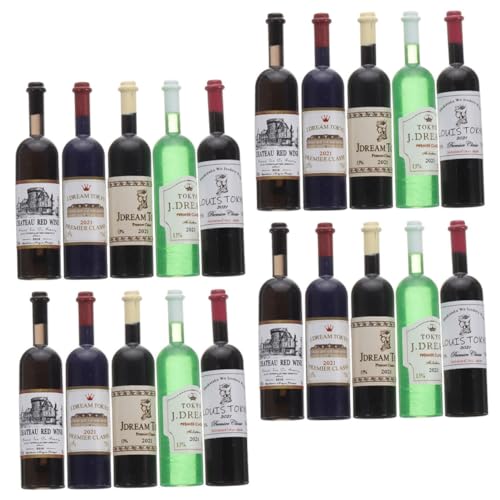 Warmhm 20 Stück Puppenhaus Wein Mini-hausweinflasche Mini -weinflaschen Kleine Schnapsflaschen Mini-alkoholflaschen Küchenzubehör Für Puppenstuben Mini-trinkflasche Plastik von Warmhm