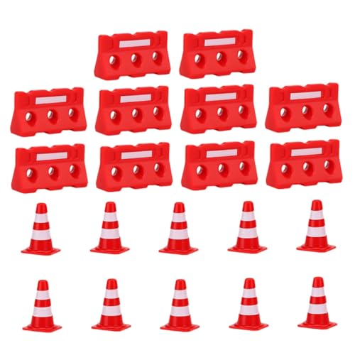 Warmhm 20 Stück Teiliges Mini Verkehrskegel und Absperrungen Lehrspielzeug für Realistische Simulation von Verkehrszeichen für Kreatives und Verkehrserziehung für Modellbau und von Warmhm