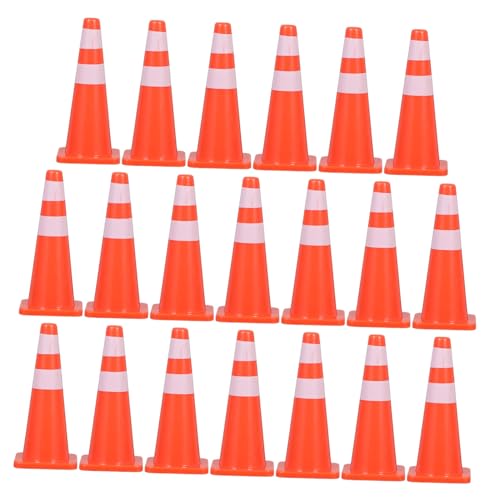 Warmhm 20 Teiliges Set Straßensperren Requisiten Kleine Verkehrskegel Bauschilder Verkehrsschilder Für Verkehrsschilder Barrikadensignal Verkehrskegel Spielschild PVC von Warmhm