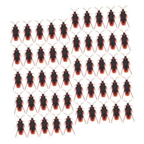 Warmhm 200 Stück Simulation Kakerlake Streiche Für Halloween-tischdekoration Sprühen Plüschratte Fallen Halloween-Cosplay Figur Sensorischer Mülleimer Künstlich Frosch PVC Brown von Warmhm