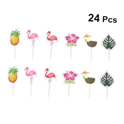 Warmhm 24 Stk Tortendeko Einschulung Lebensmitteldekoration Flamingo-picks Cupcake-topper Karte Einführen Kuchen von Warmhm