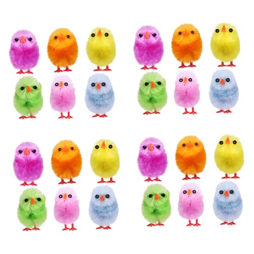 Warmhm Stück Deko- Für Küken Mini-Fuzzy-küken Süße Stoffküken Mini-küken-Figuren Winzige Hühner Spielzeuge Gefüllter Hühnerplüsch Gefälschte Osterküken Küken Dekore Samt von Warmhm