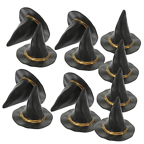 Warmhm 24 Stück -Dekoration Halloween Kleiner Hut Sachen Hut winzige Dekore für kinderspielzeug Party Decoration Kleiner Miniaturhüte Plastik Black von Warmhm