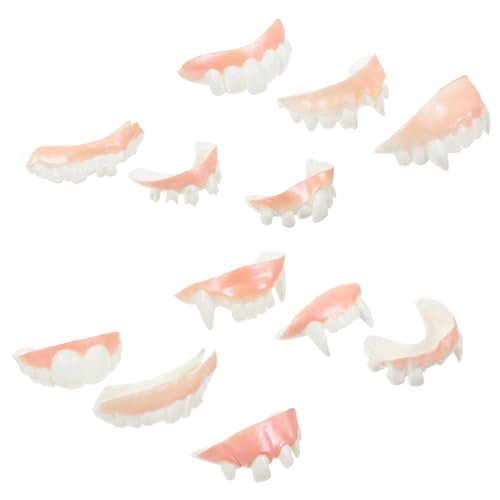Warmhm 24 Stück Halloween-Zahnersatz gefälscht über Nacht zahnförmig Erwachsene Zombie Halloween Horror Halloween grusel Halloween Costume Fake zähne lustige Zähne Streichspielzeug PVC von Warmhm