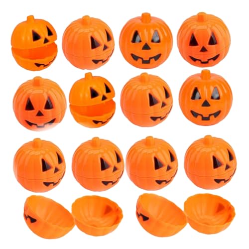 Warmhm 24 Stück Kürbis-blindbox Halloween-kissenschachteln Glühen Deckel Halloween-kürbisse Zum Befüllen Laterne Plätzchen Tür Bausatz Gummiartig Kiste Fälschung Karton Orange Pp von Warmhm