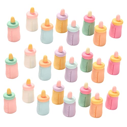 Warmhm 24 Stück Mini Simulierte Babyflasche Mini-Essen -babyzubehör Babyflaschen Puppenflaschen Minihaus- Für Den Innenbereich Simulationsspielzeug Harz von Warmhm