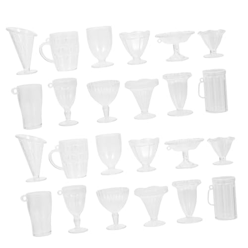 Warmhm 24 Stück Mini -hausdekorationen Winzige Wasserbecher Miniaturbecher Realistisch Minispielzeug Für Puppen Dekorative Tassenmodelle Mini-Cup-Verzierungen Plastik von Warmhm