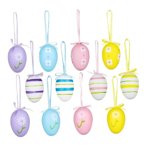 Warmhm 24 Stück Nachgeahmte Eier Hängende Eierdekoration Künstlich Frühlingsdeko Party Gefüllt Fälschung Drinnen Dekorateur Für Zuhause Eier Dekorationen Ornamente Groß Plastik von Warmhm