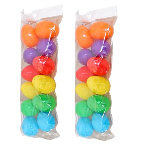 Warmhm 24 Stück Nachgeahmte Eier Künstlich Jumbo Wiederverwendbar Gefälscht Ei Hängende Verzierung Überraschung Festival-ei Ornament-ei Partybevorzugungsei Deko-ei Plastik von Warmhm