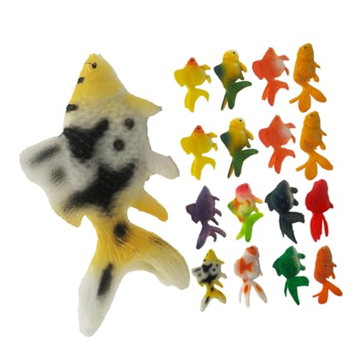 Warmhm 24 Stück PVC Modell Künstliches Fischmodell Fischdekoration Puppenhaus Realistische Goldfischfigur Mini Goldfischfiguren Kleines von Warmhm