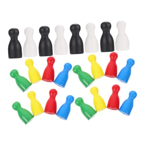 Warmhm 24 Stück Schachfiguren aus Holz Schach für Brettspiel Zubehör für Brettspiele Schachholz Schachbrett zubehör von Warmhm