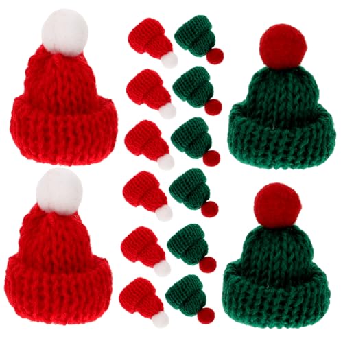 Warmhm 24 Stück Teiliges Weihnachtsmützen für Flaschen Lustige Deko Hüte für Weinflaschen Tassen und DIY Bastelprojekte Weihnachtsdekoration von Warmhm