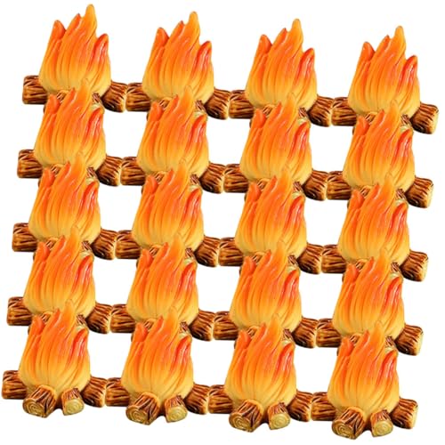 Warmhm 24 Stück handgefertigte Ornamente Lichterketten Solarleuchten im Freien Dekorationen Blumen Feenlicht weihnachtsdeko Christmas Decorations Camping-Partyartikel Feuermodell aus Harz von Warmhm