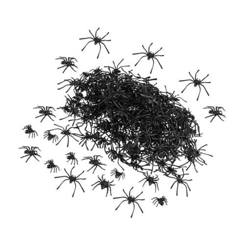Warmhm 240 Stück Multifunktionale Spinnenverzierung Dehnbares Spinnennetz Ferngesteuerte Spinne Spinnweben Halloween Tragbares Spinnenornament Halloween-spinne Black Plastik von Warmhm