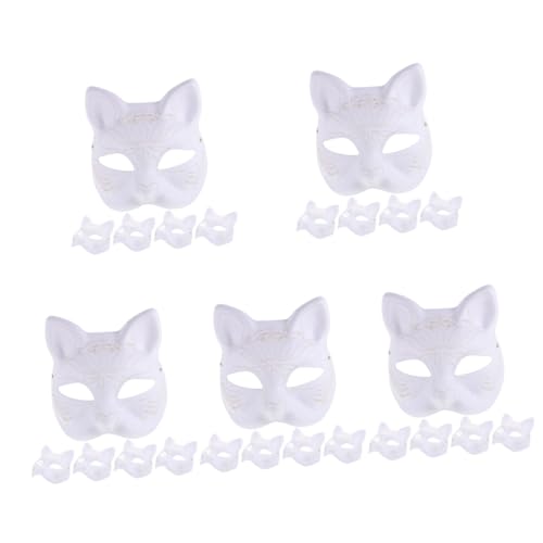Warmhm 25 Stk handbemalte Maske diy face mask halloween maske schmücken Gesichtsmaske Halloween-Kostüm-Cosplay-Maske DIY-Maske für Cosplay-Party Abschlussball Lehrmittel Zubehör bilden von Warmhm