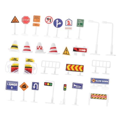 Warmhm 28 Stück Verkehrszeichenmodell Straße Verkehrszeichen Spielzeugverzierung Verkehrszeichenspielzeug für Mini-Verkehrszeichen -Verkehrszeichen Plastik Warmhm 28 Stück Verkehrszeichenmodell Straße Verkehrszeichen Spielzeugverzierung Verkehrszeichenspielzeug für Mini-Verkehrszeichen -Verkehrszeichen Plastik von Warmhm