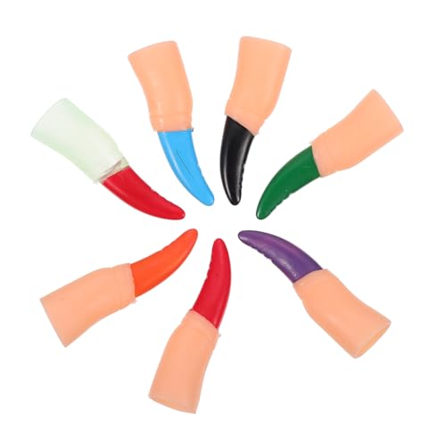 Warmhm 28 Stück falsche Nägel Halloween Finger Halloween Costume idea Fingerabdeckungen Halloween-Horror-Requisiten Streich Nagel UV Plastik Finger aus Plastik Partyspiel -Requisiten von Warmhm