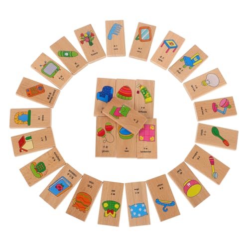 Warmhm 28-Teiliges Set Dominospielzeug Domino- Lernaktivitäten für Kleinkinder Lernspielzeug für Kleinkinder Kleinkindbausteine Dominosteine ​​für Holz von Warmhm