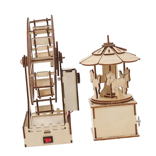 Warmhm 2Sätze Holzpuzzle für Lernspielzeug aus Umweltfreundlichem Holz Intellektuelles Puzzlespielzeug mit Montageanleitung Geburtstags oder Feiertagsgeschenk von Warmhm