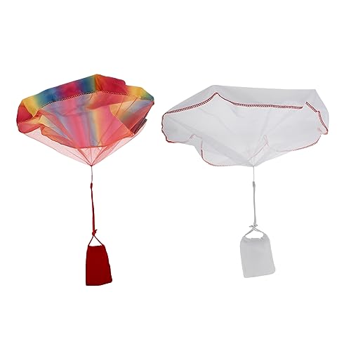Warmhm 2Stücke Fallschirmspielzeug Für Außenbereich Handwurf Mit Geschenktüten Regenbogen Spaßige Parachute Spiele Für Partys von Warmhm
