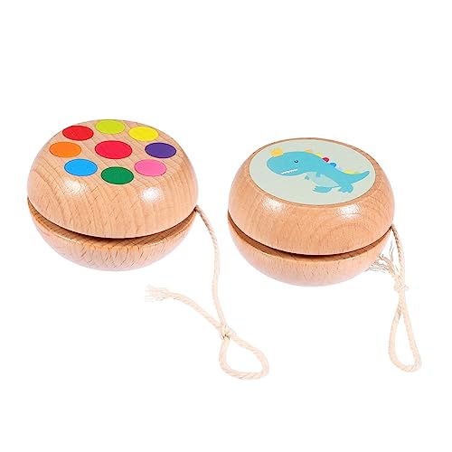 Warmhm 2Stücke Holz Für Reaktionsschnelles Lernspielzeug Für Jungen Und Geschenkidee Mit Dinosaurier Und Blumen Design Pädagogisch von Warmhm