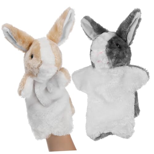 Warmhm 2Stücke Kreative Kaninchen Handpuppen Interaktives für Tier Puppen für Geschichtenerzählen und Puppentheater Zufällige Farben von Warmhm