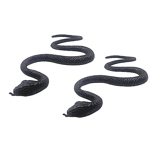 Warmhm Elastische Gefälschte Schlangen 2 Stück Lebensechte Schwarze Schlangenspielzeuge Für Halloween Sicheres Material Streichspielzeug von Warmhm