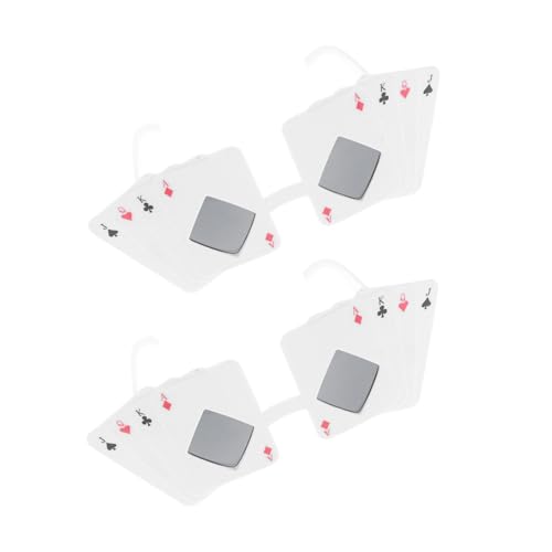 Warmhm 2Stücke Poker Themen Sonnenbrillen Unregelmäßige Spielkartenbrille Witzige Accessoires für Karneval Halloween und Geburtstagsfeiern für Männer und Frauen von Warmhm
