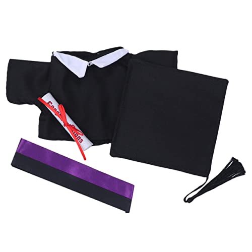 Warmhm 2er Set Kleidung Für Puppe Kappe Kostüm Party Abschluss Klein Dein Kleid Für Puppe Plüsch Favorisieren Mini Senior Puppenkleidung Black von Warmhm