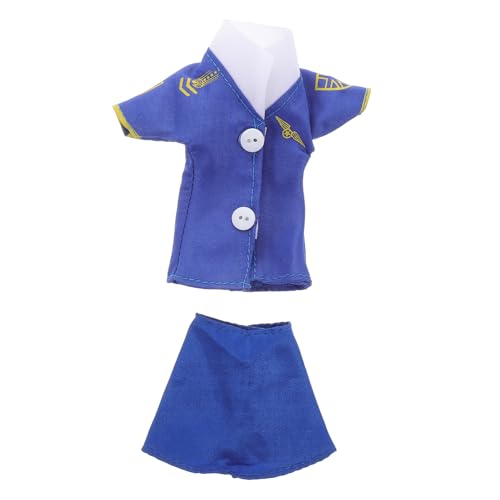 Warmhm 2er Set Puppen Kostüme Flugbegleiter Verkleiden Sich Flugbegleiter Kostüm Für Teenager Flugbegleiterin Puppenkostüm Für Flugzeugkostüm Flugzeugzubehör Blue Stoff von Warmhm