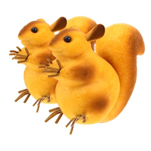 Warmhm 2pcs Simulation Eichhörnchen Ornamente Für Gartendekoration Und Fotoshootings Schaume Eichhörnchen -Figuren Realistische Tiermodelle Für Terrasse von Warmhm