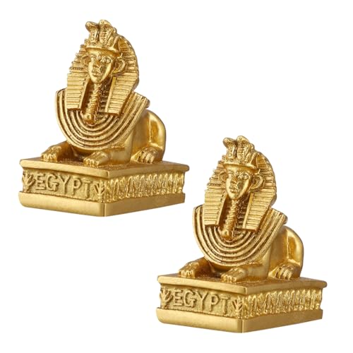Warmhm Café Schmuck Sphinx Figuren 2 Stücke Harz Sphinx Statue in Goldene Für Desktop Hochzeit von Warmhm