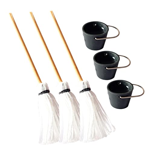 Warmhm 3 Sätze Eimer-Mop-Modell für kinderspielzeug spielzeuge Children Toys spielsachen wischeimer Dekoration Simulation Moppeimer Mini-Hausbedarf Eisen von Warmhm