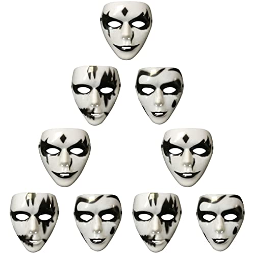 Warmhm 3 Stück 3 Gruselige Halloween-Masken Cos-Maske leere handgemalte masken leere Kostümmasken Maskerade-Maske gotische Maske gruselige Maske bilden Geistermaske Geistertanz von Warmhm